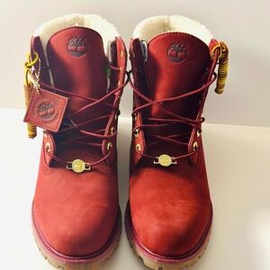 Men’s Timberland Faux Fur Burgundy 11M